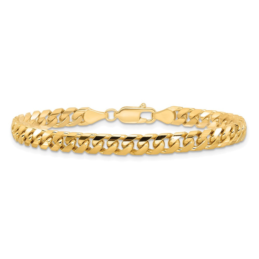 14K 7 inch 5mm Solid Miami Cuban Link with Lobster Clasp Bracelet