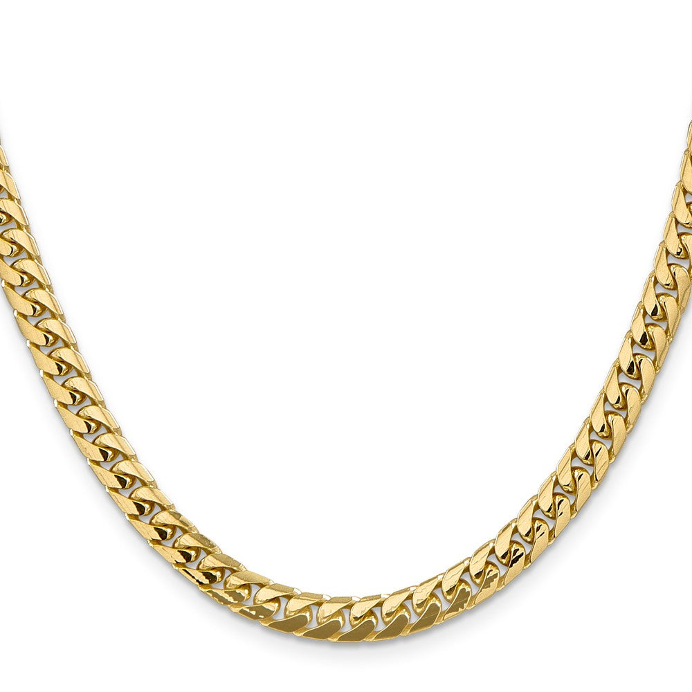 14K 24 inch 5.5mm Solid Miami Cuban Link with Lobster Clasp Chain