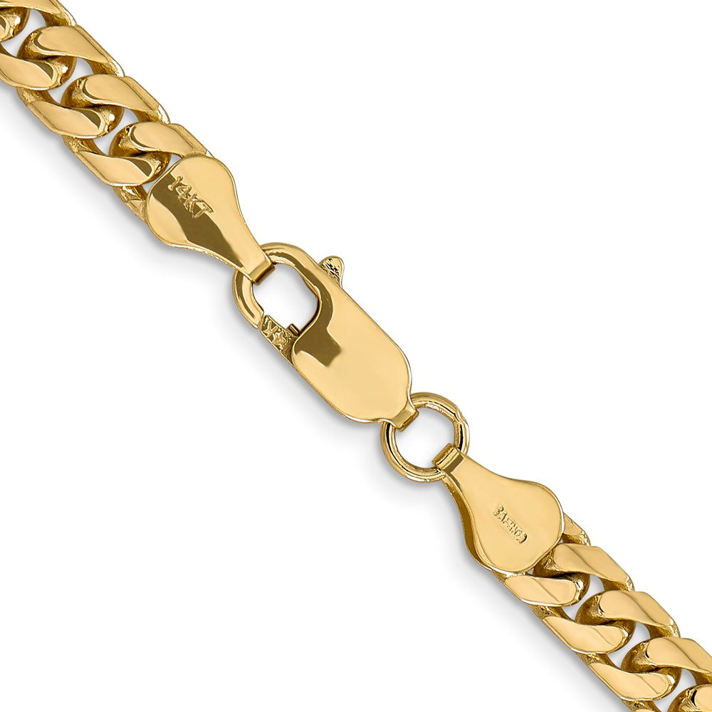 14K 24 inch 5.5mm Solid Miami Cuban Link with Lobster Clasp Chain