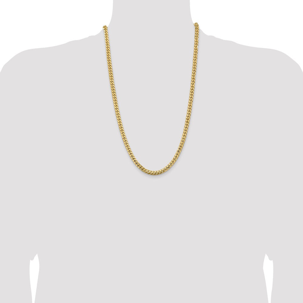 14K 26 inch 5.5mm Solid Miami Cuban Link with Lobster Clasp Chain