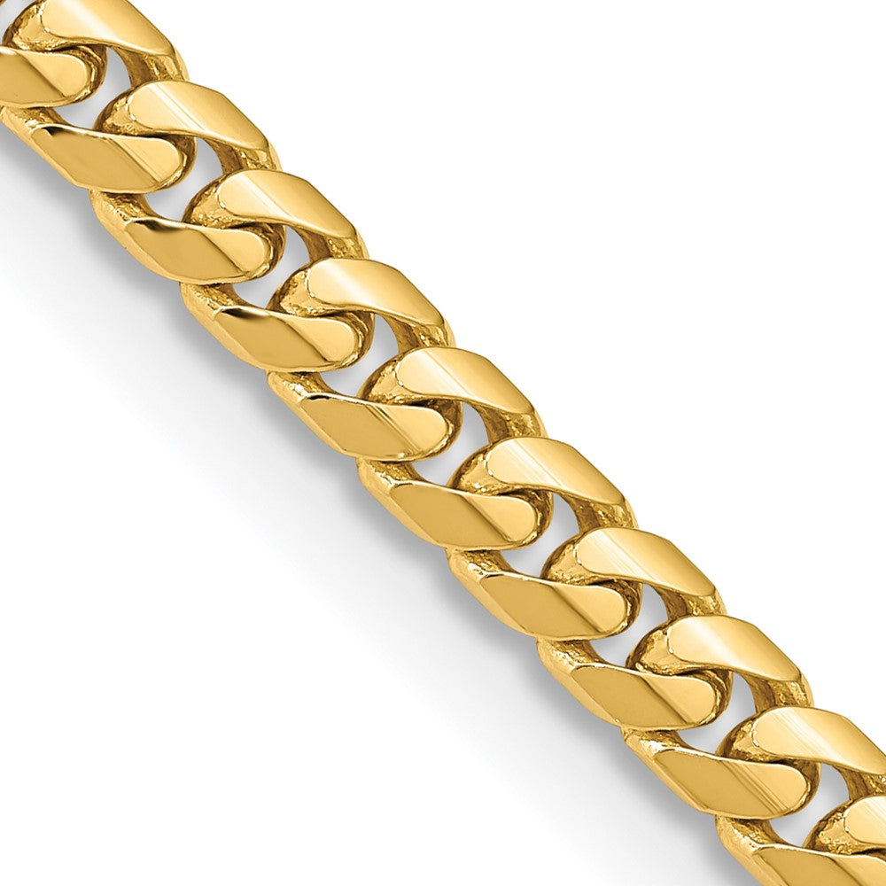 14K 20 inch 5.5mm Solid Miami Cuban Link with Lobster Clasp Chain