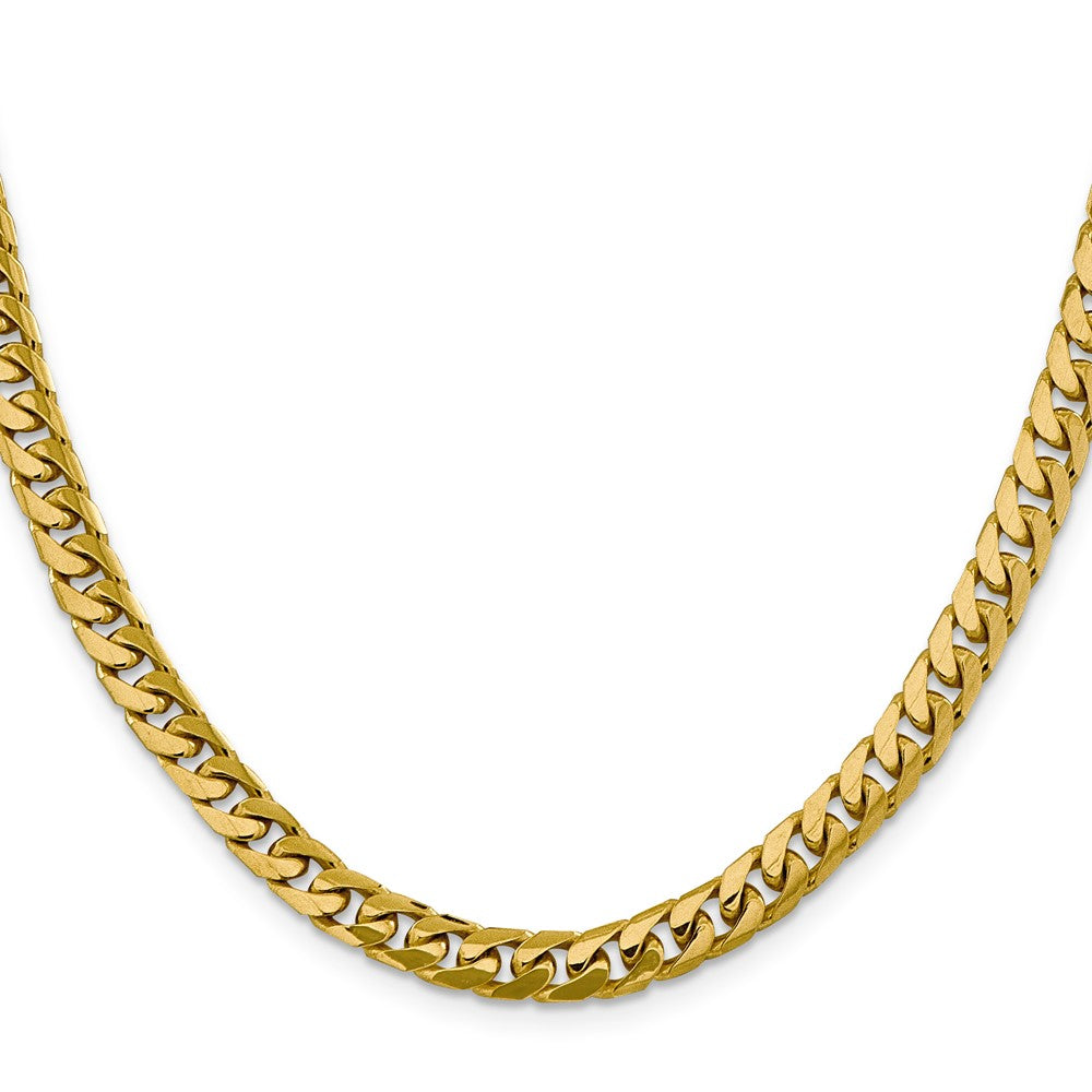 14K 24 inch 6.25mm Solid Miami Cuban Link with Lobster Clasp Chain