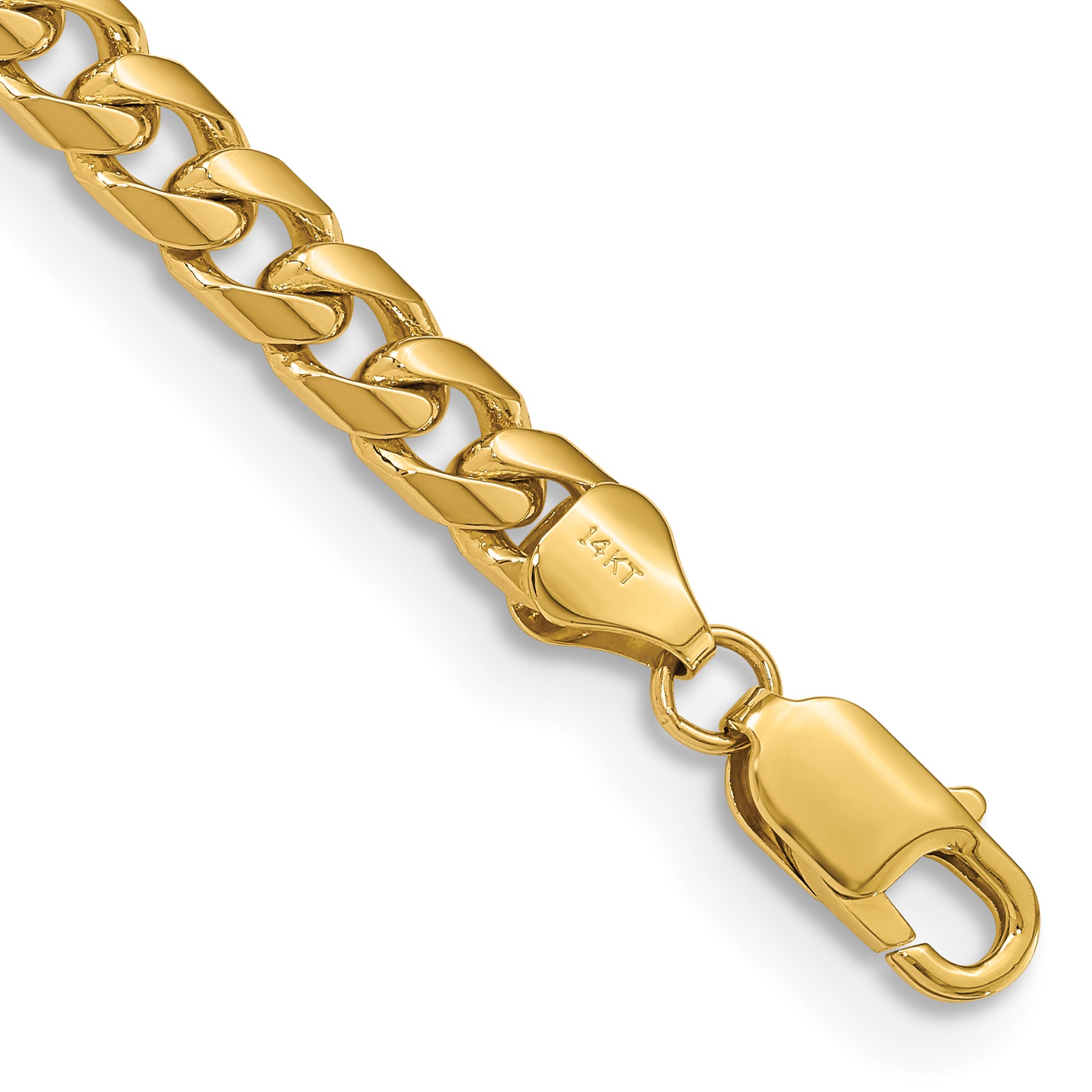 14K 8 inch 6.25mm Solid Miami Cuban Link with Lobster Clasp Bracelet