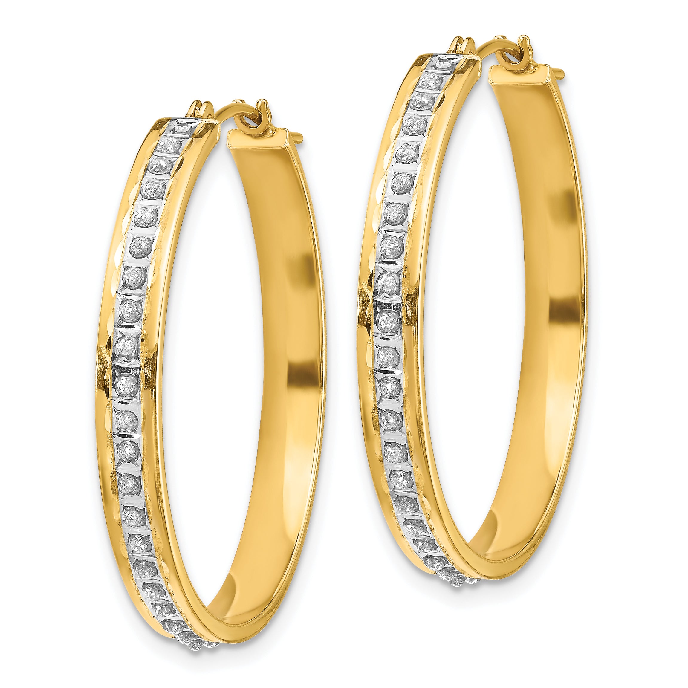 14k Diamond Fascination Round Hinged Hoop Earrings DF161