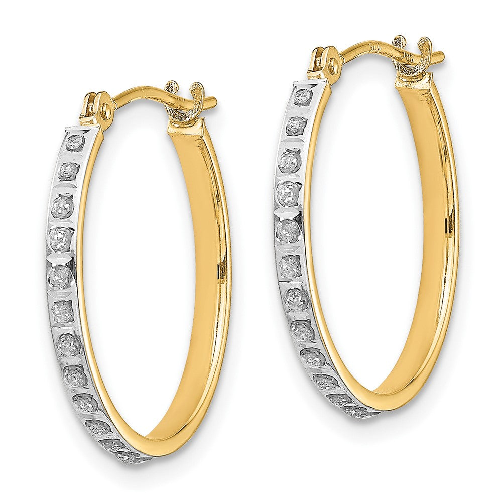 14k Diamond Fascination Round Hinged Hoop Earrings