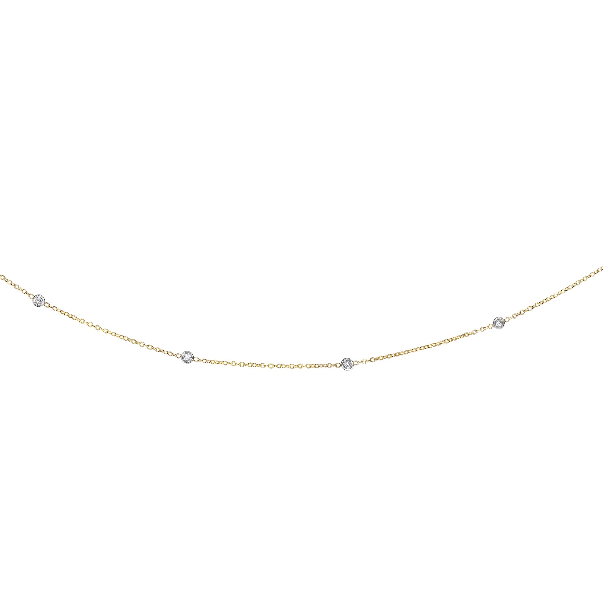 14K Yellow Gold 18" .25ct Diamonds by the Yard Necklace