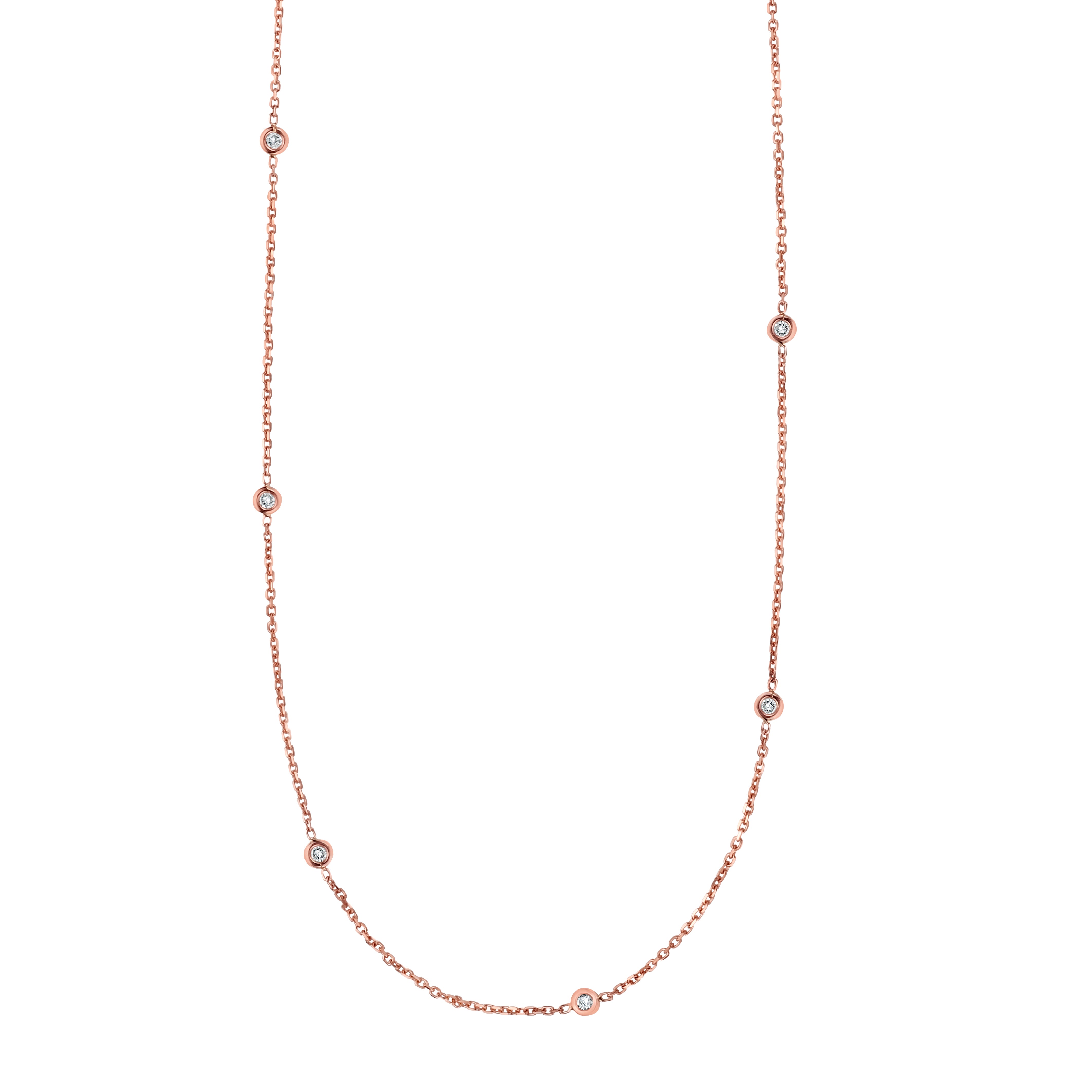 14K Rose Gold 18" .25ct Diamonds by the Yard Necklace