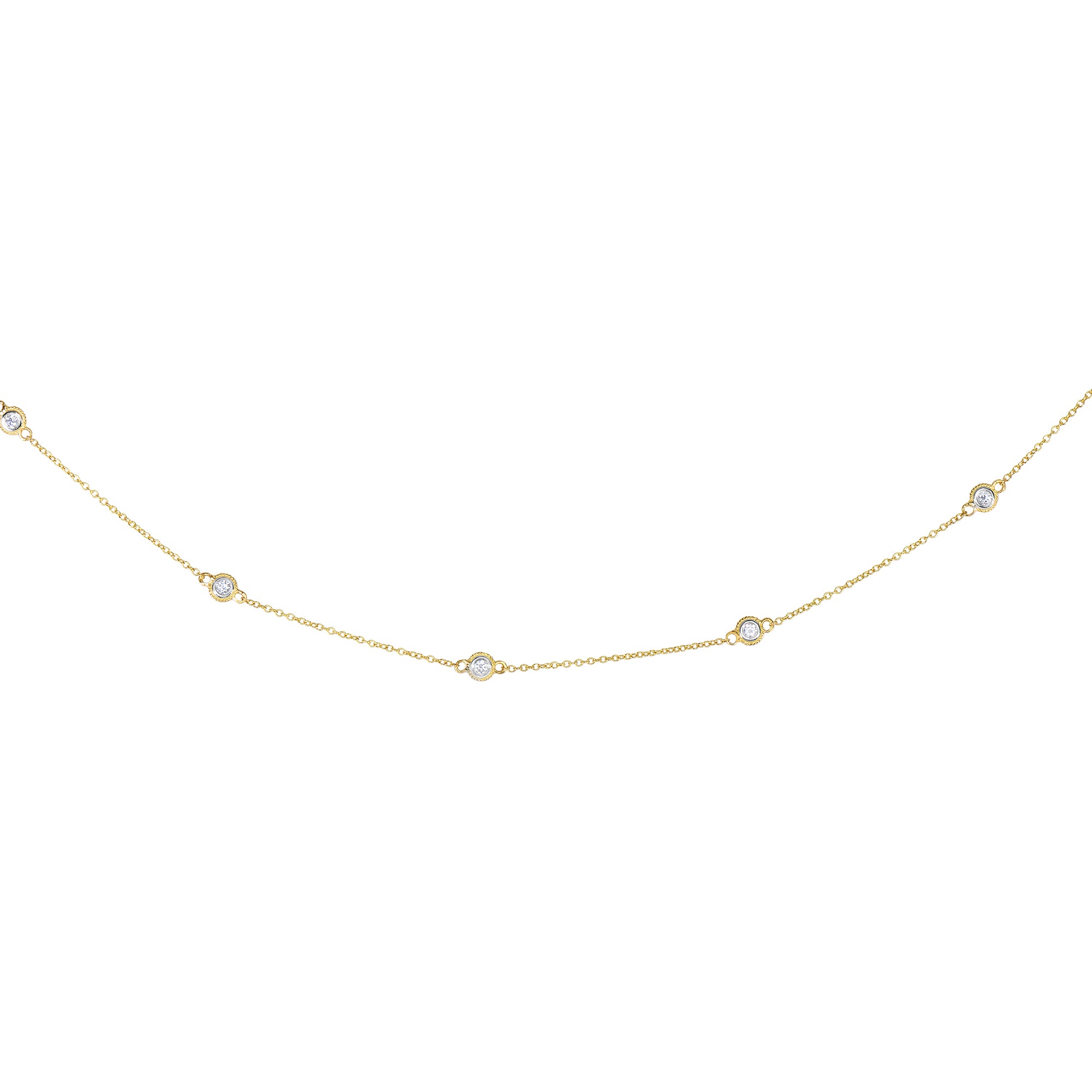 14K Yellow Gold 18" .25ct Diamonds by the Yard Necklace