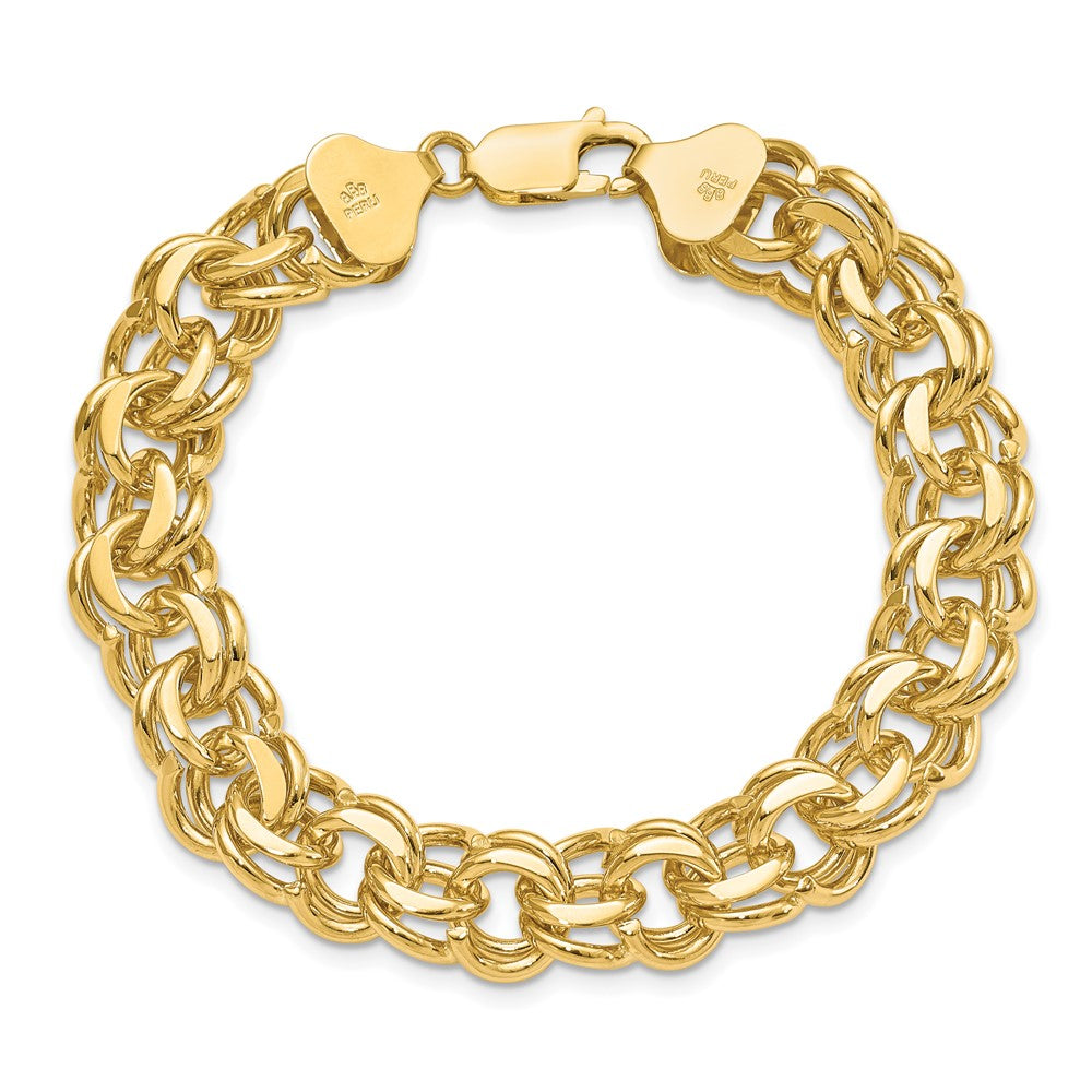 14k Double Link Charm Bracelet