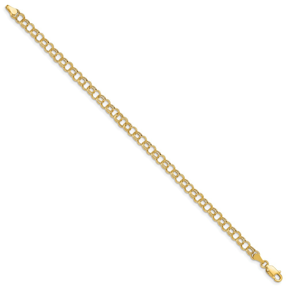 14k Hollow Double Link Charm Bracelet