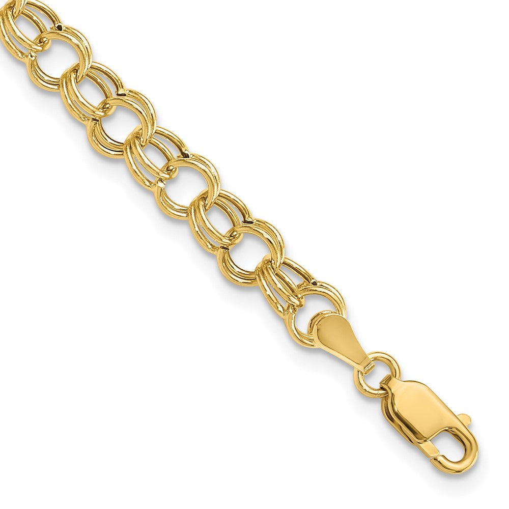 14k Hollow Double Link Charm Bracelet