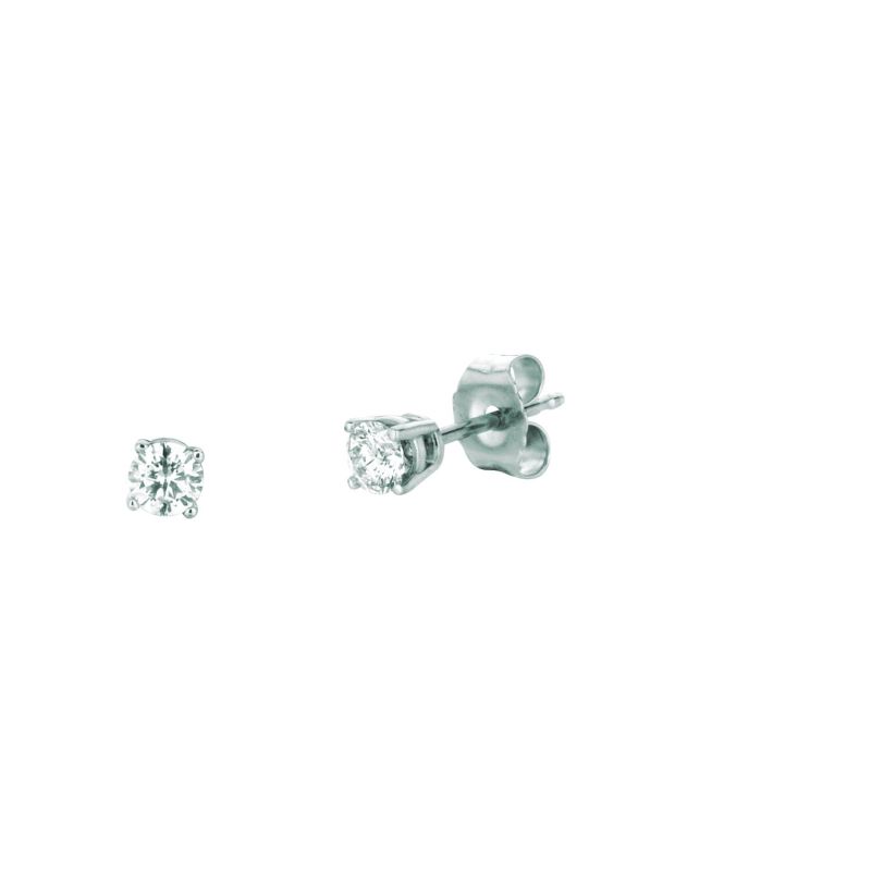 14K White Gold .25ct I-J/I1 Round Diamond Stud Earring