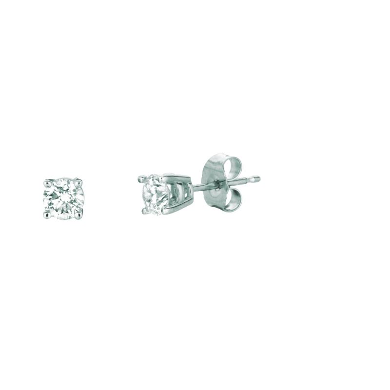 14K White Gold .50ct I-J/I1 Round Diamond Stud Earring