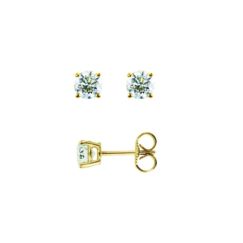 14K Yellow Gold .05ct J-K/I1-I2 Round Diamond Stud Earring