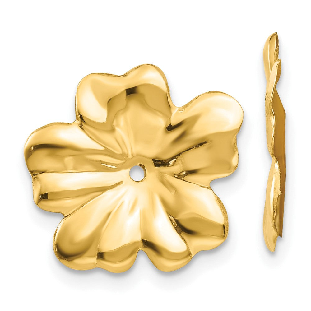 14k Polished Floral Earring Jackets