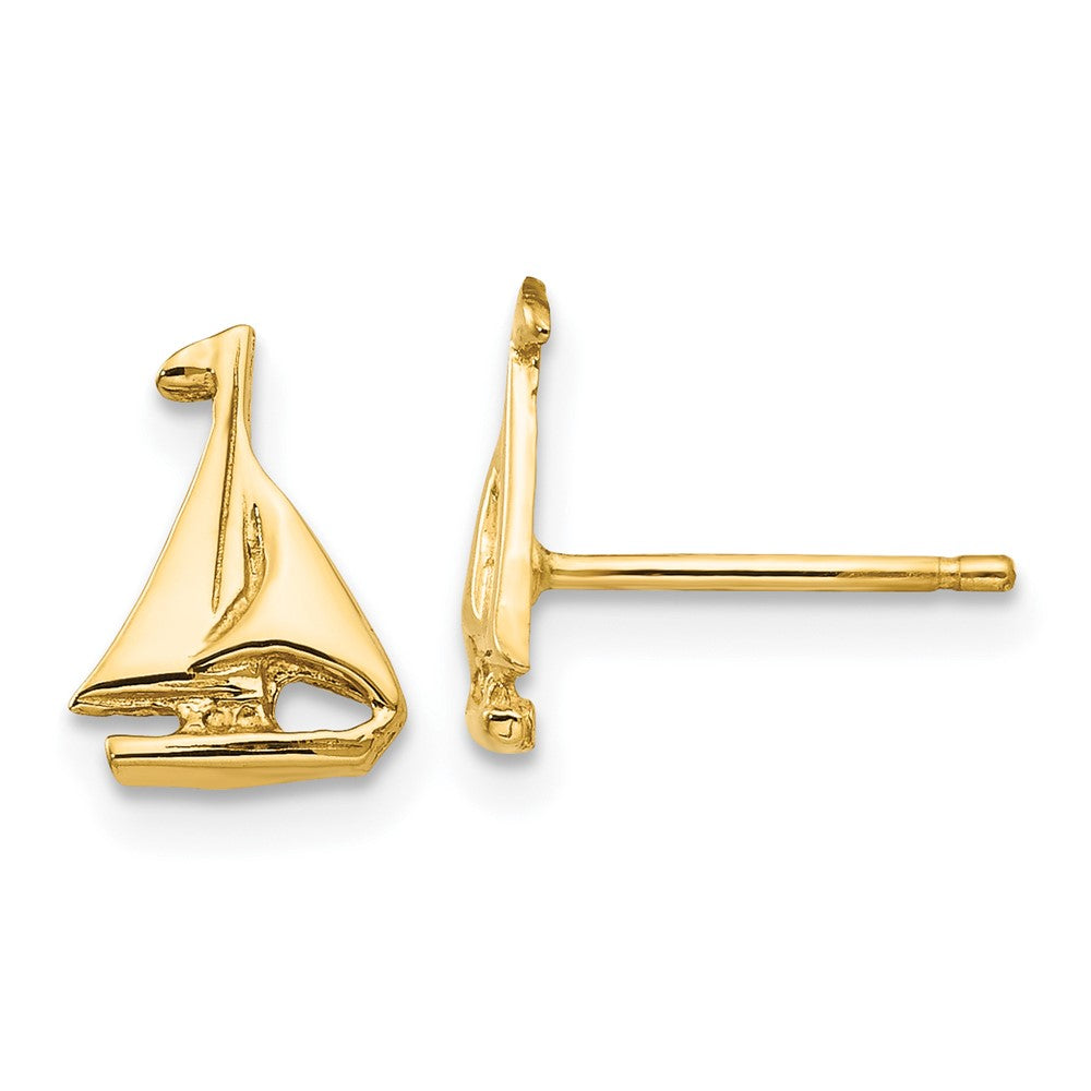 14k Sail Boat Earrings