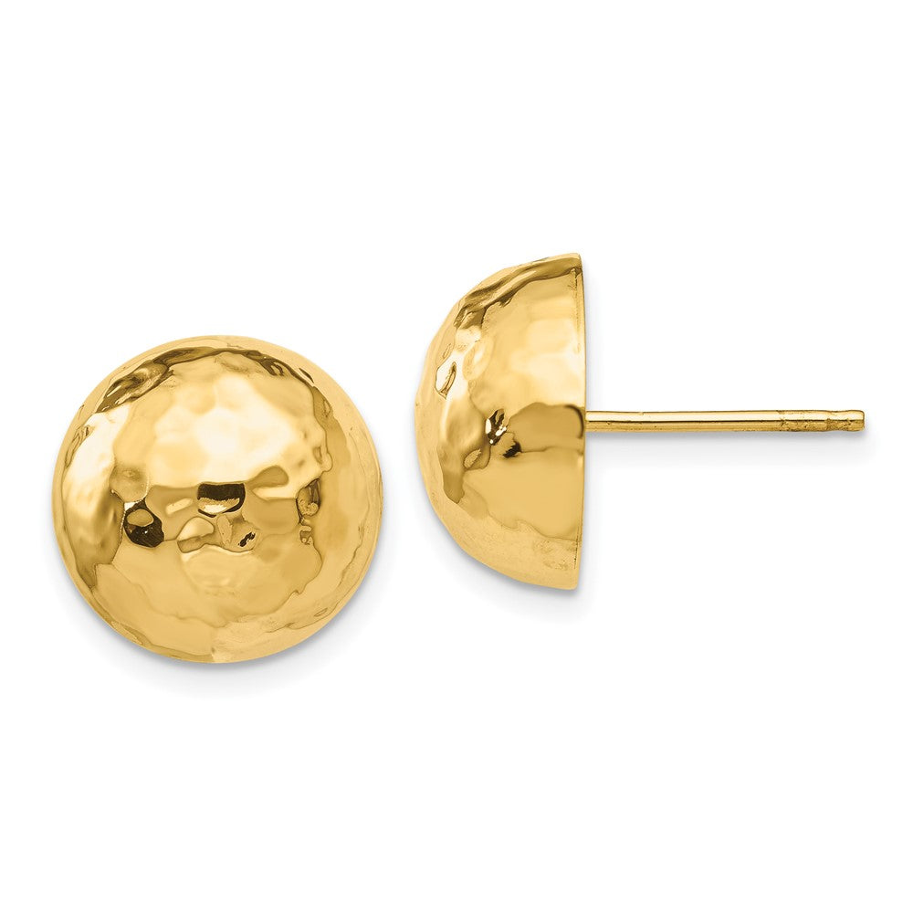 14k Hammered Half Ball Post Earrings