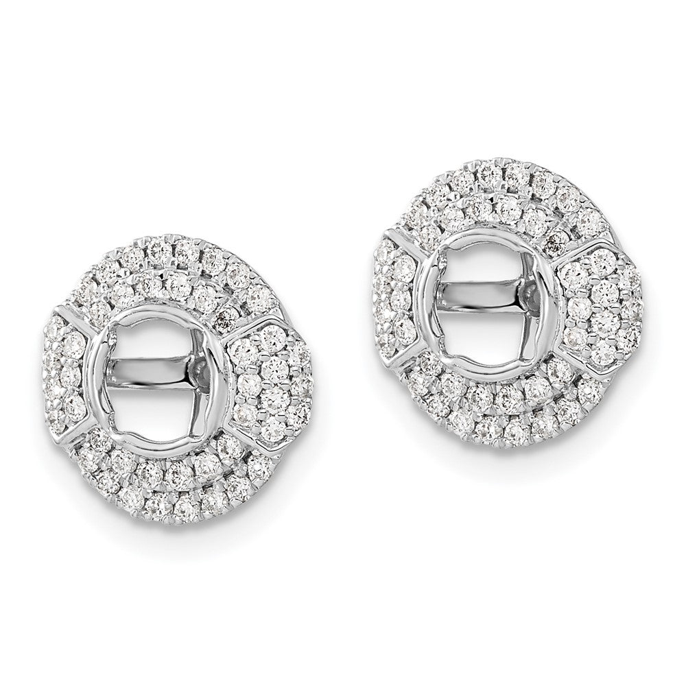 14K White Gold Lab Grown VS/SI FGH Dia Round Earring Jackets