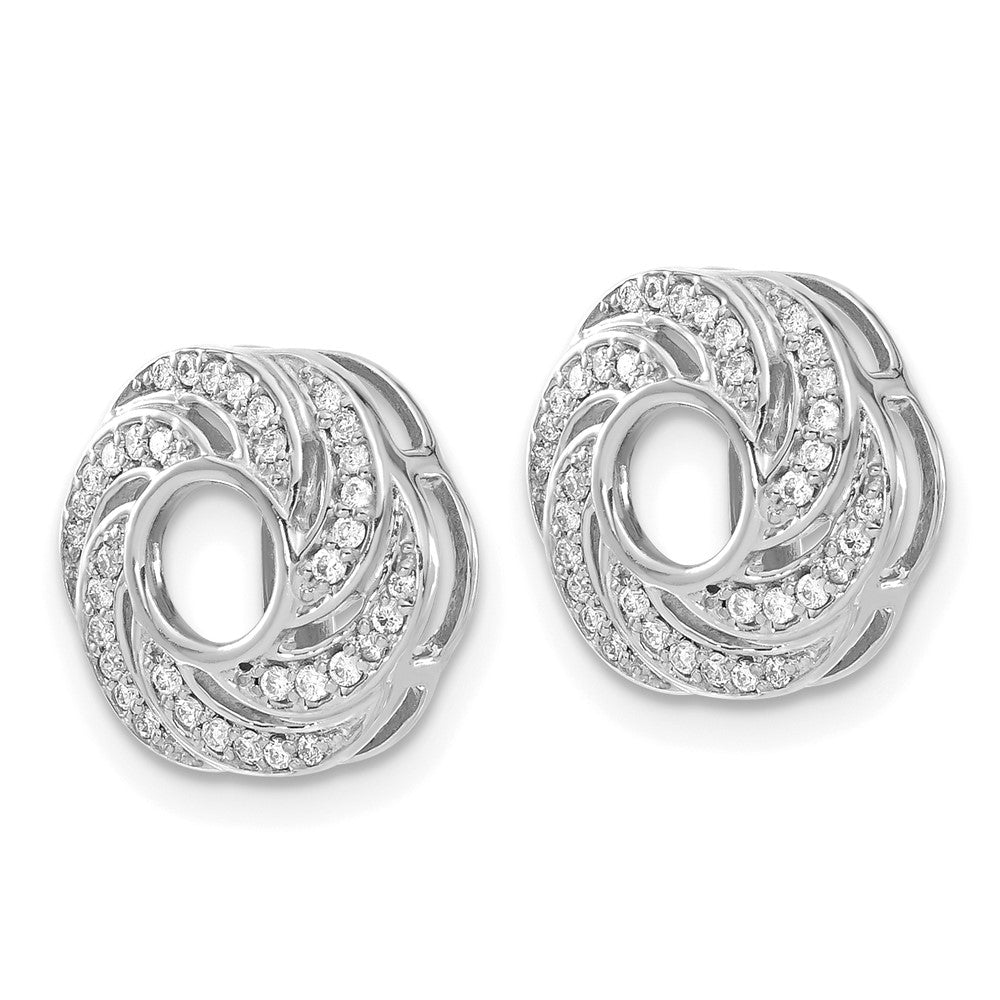 14K White Gold Lab Grown VS/SI FGH Dia Swirl Jacket Earrings