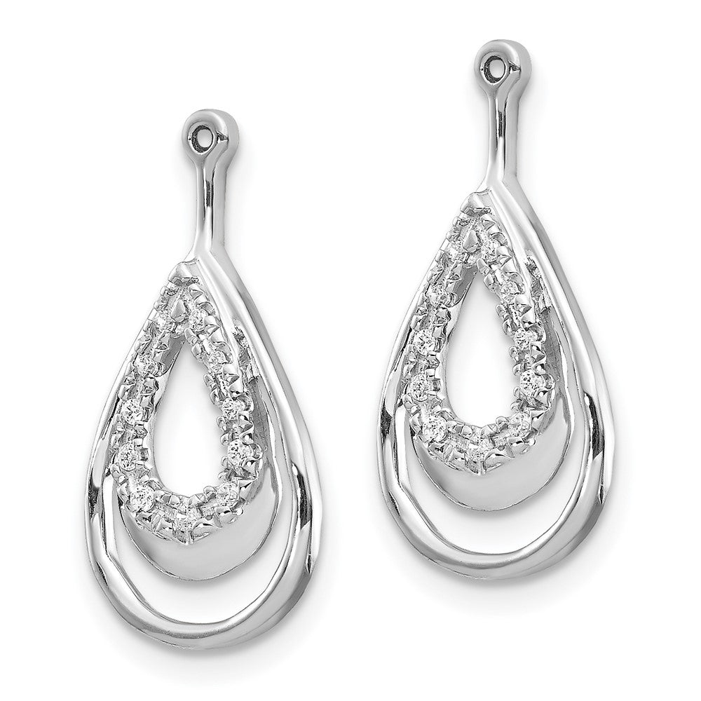 14K White Gold Lab Grown VS/SI FGH Dia Teardrop Earring Jackets