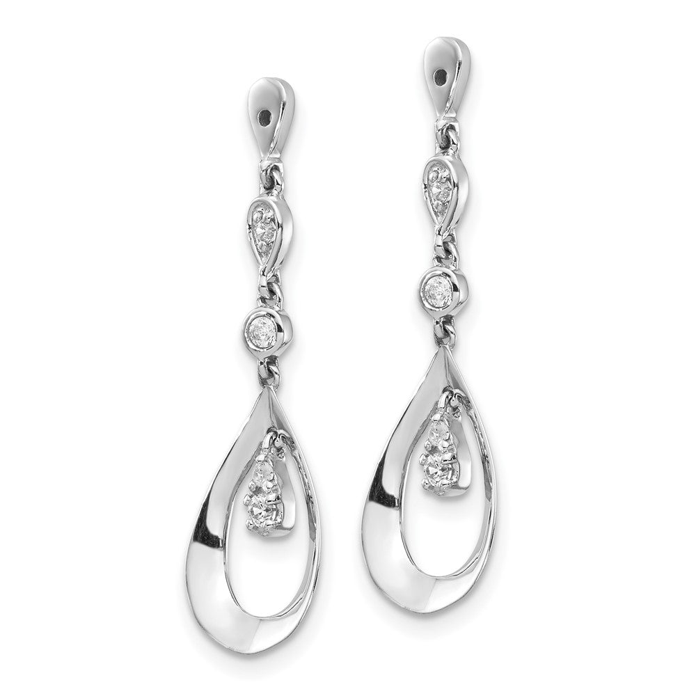 14K White Gold Lab Grown VS/SI FGH Dia Teardrop Dangle Earring Jackets