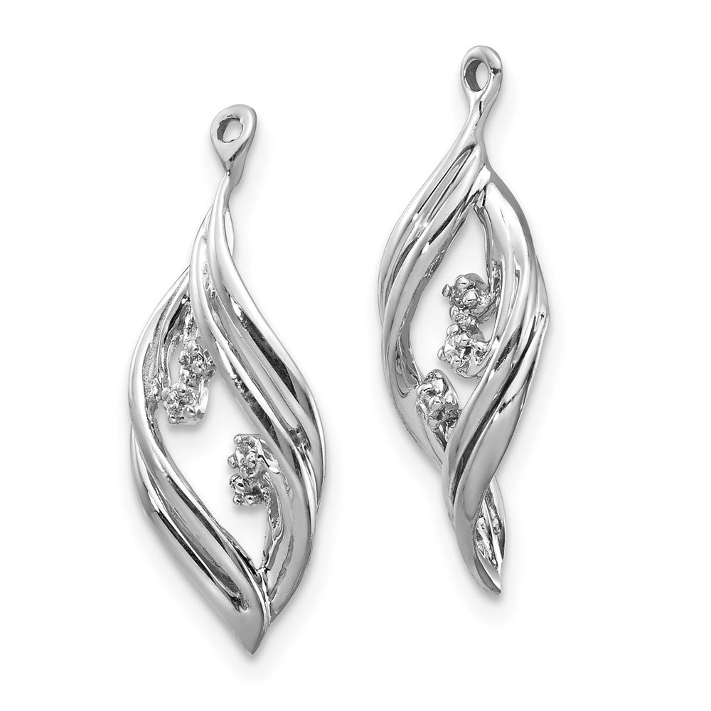 14K White Gold Lab Grown VS/SI FGH Dia Twisted Earring Jackets