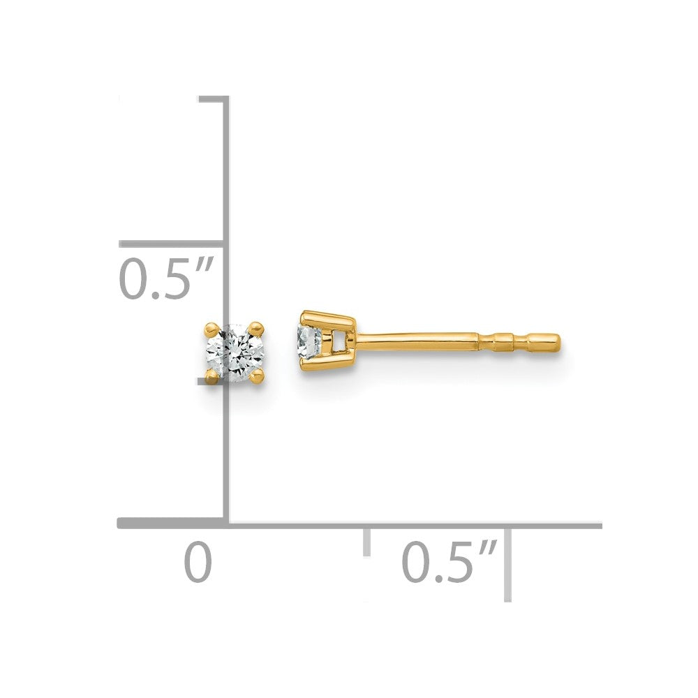 14k 1/10 carat total weight Round VS/SI GH Lab Grown Diamond 4 Prong Stud Post Earrings