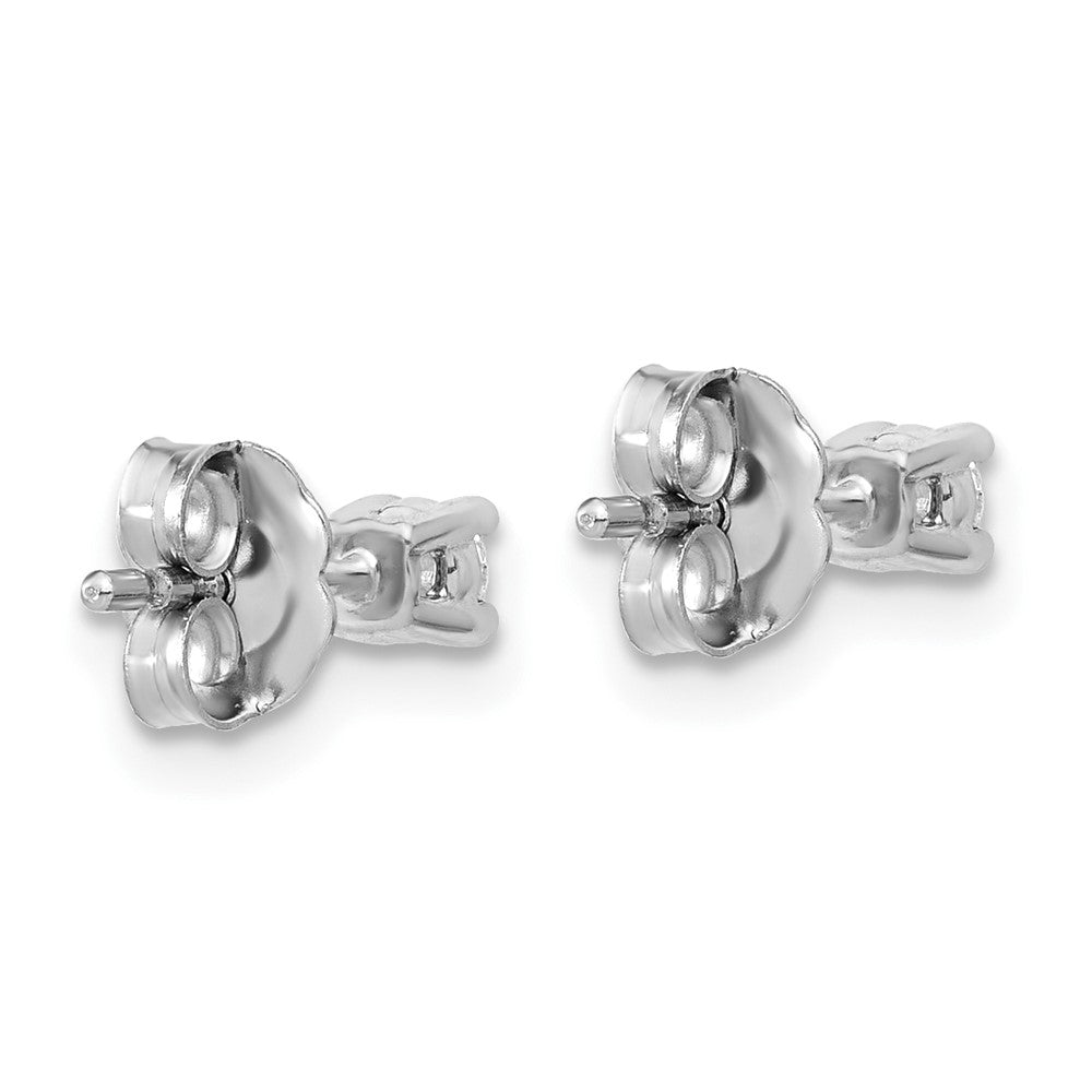 14k White Gold 1/7 carat total weight Round VS/SI GH Lab Grown Diamond 4 Prong Stud Post Earrings