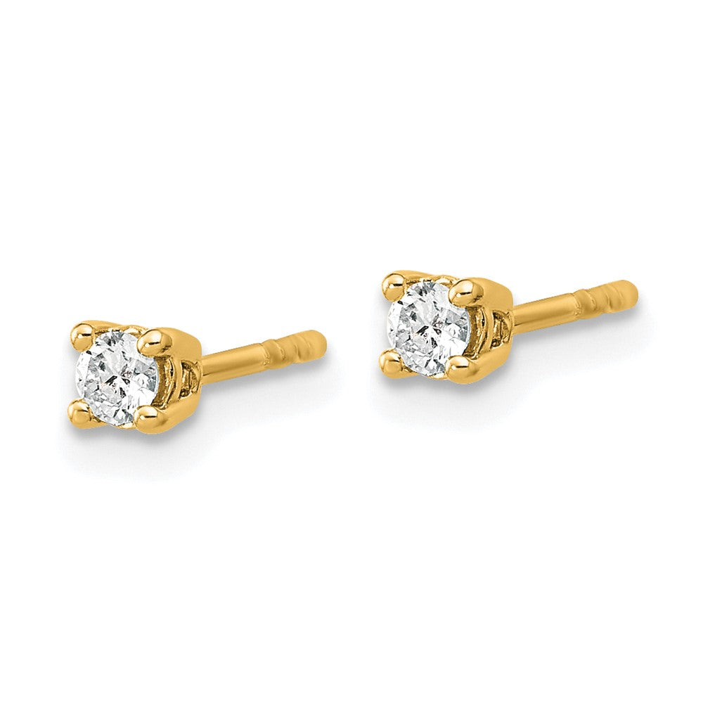 14k 1/7 carat total weight Round VS/SI GH Lab Grown Diamond 4 Prong Stud Post Earrings