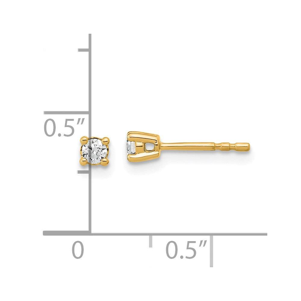 14k 1/7 carat total weight Round VS/SI GH Lab Grown Diamond 4 Prong Stud Post Earrings