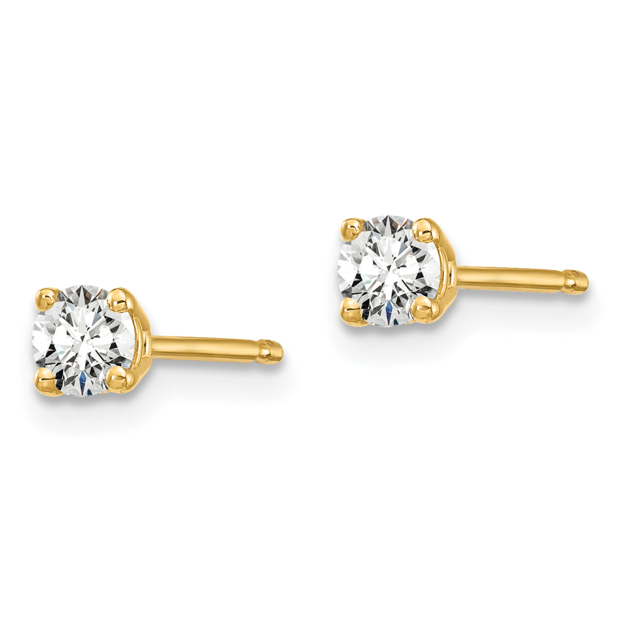 14k 1/7 carat total weight Round VS/SI DEF Lab Grown Diamond 4 Prong Stud Post Earrings