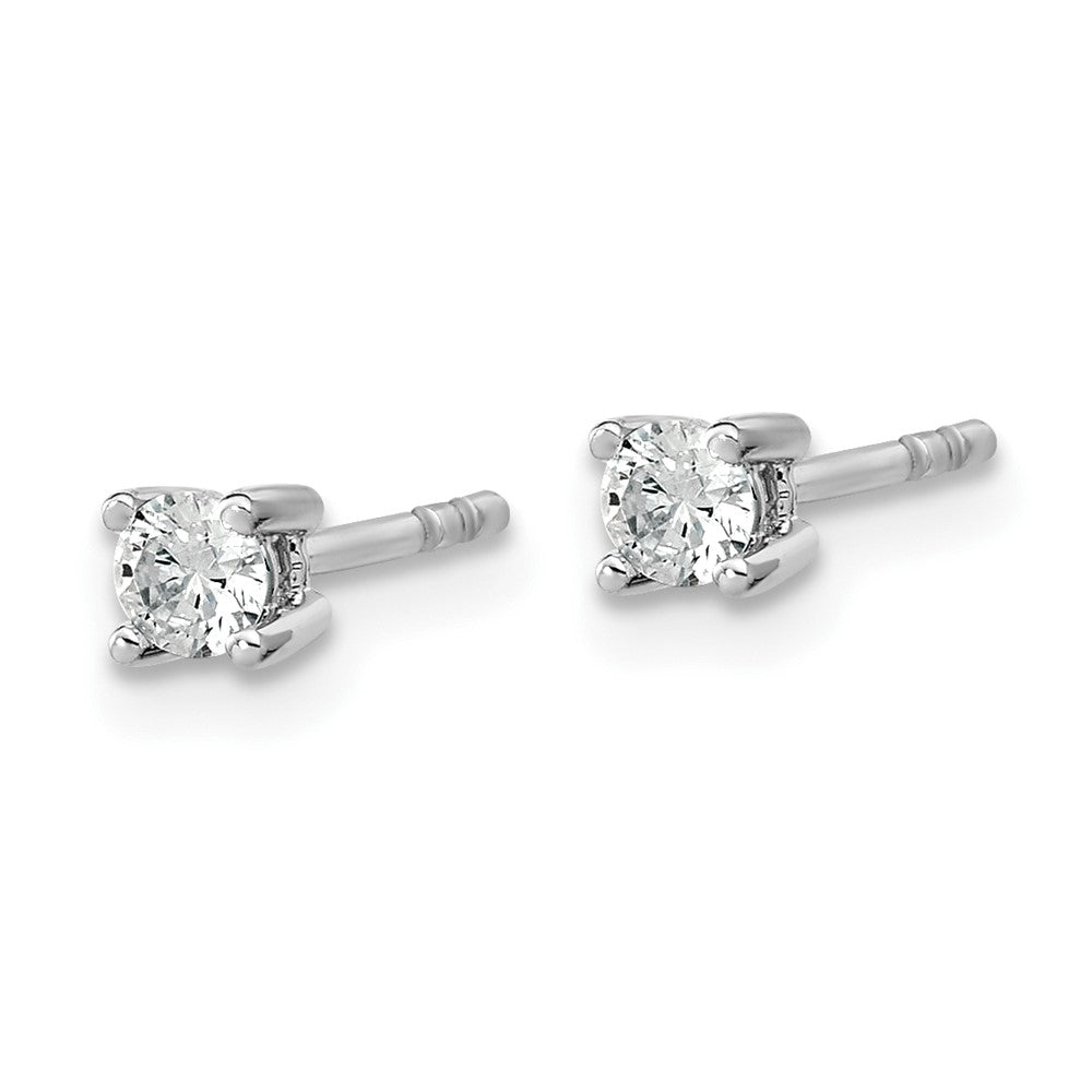 14k White Gold 1/5 carat total weight Round VS/SI DEF Lab Grown Diamond 4 Prong Stud Post Earrings