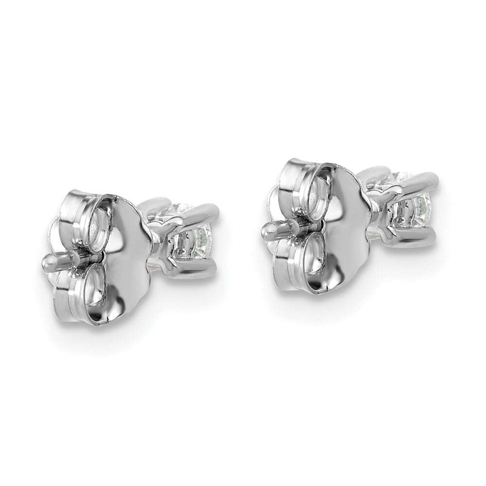 14k White Gold 1/5 carat total weight Round VS/SI DEF Lab Grown Diamond 4 Prong Stud Post Earrings