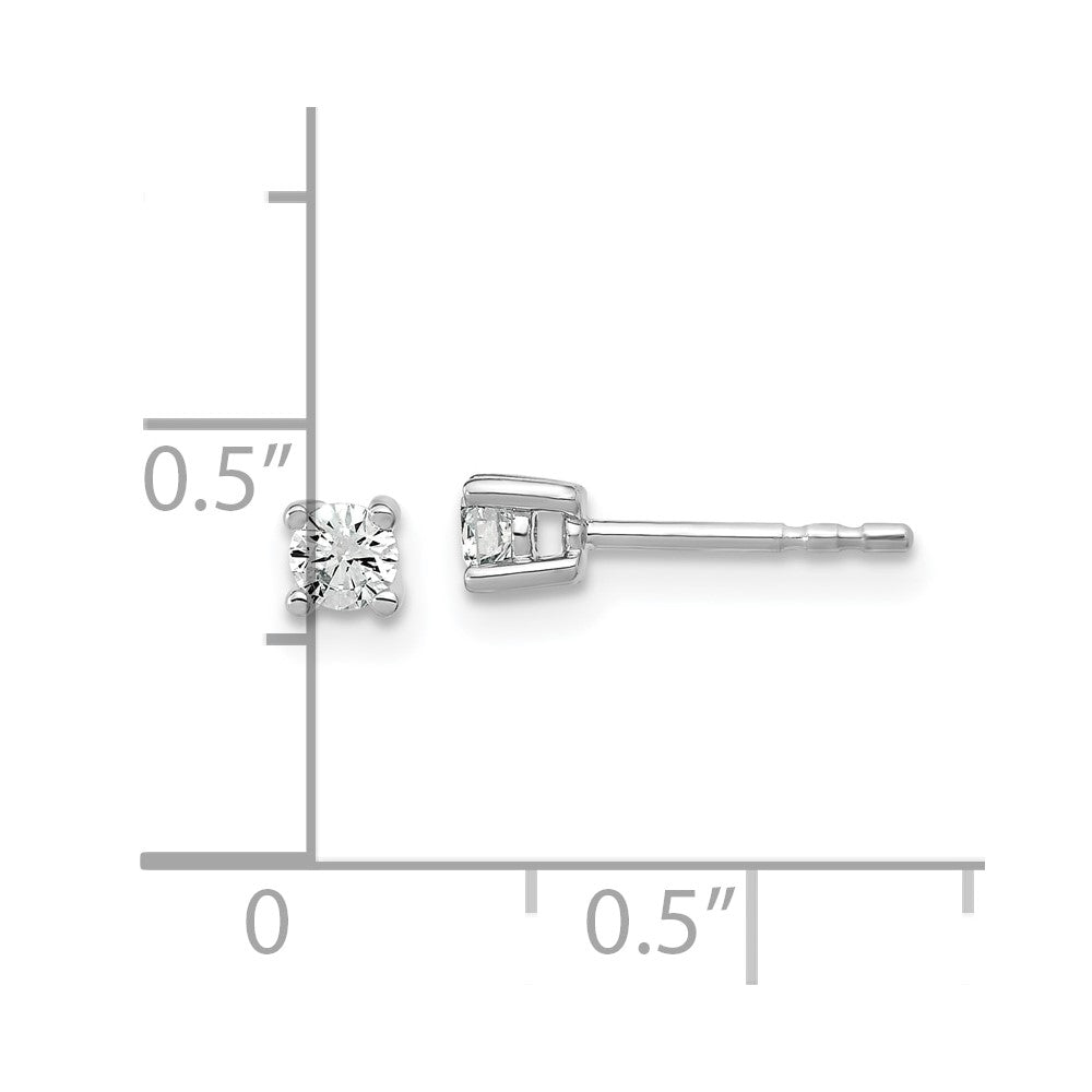 14k White Gold 1/5 carat total weight Round VS/SI DEF Lab Grown Diamond 4 Prong Stud Post Earrings