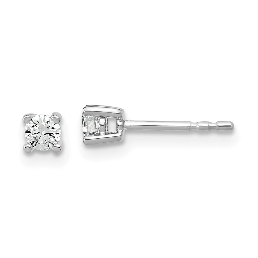 14k White Gold 1/5 carat total weight Round VS/SI DEF Lab Grown Diamond 4 Prong Stud Post Earrings