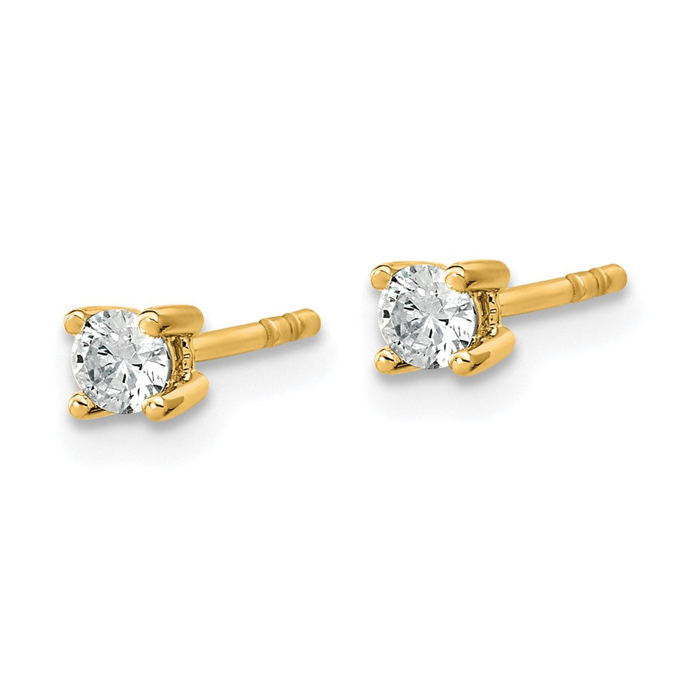 14k 1/5 carat total weight Round Certified VS/SI GH Lab Grown Diamond 4 Prong Stud Post Earrings