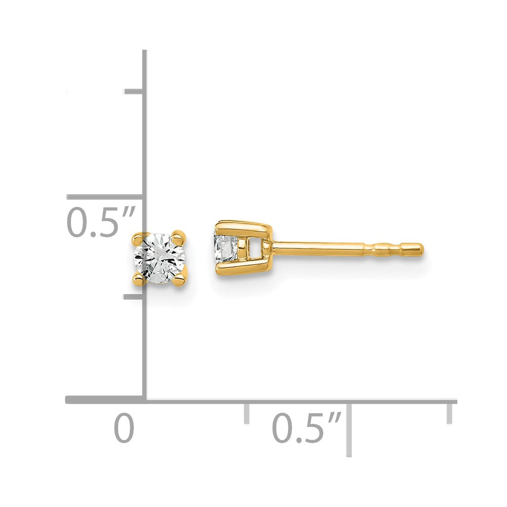 14k 1/5 carat total weight Round Certified VS/SI DEF Lab Grown Diamond 4 Prong Stud Post Earrings