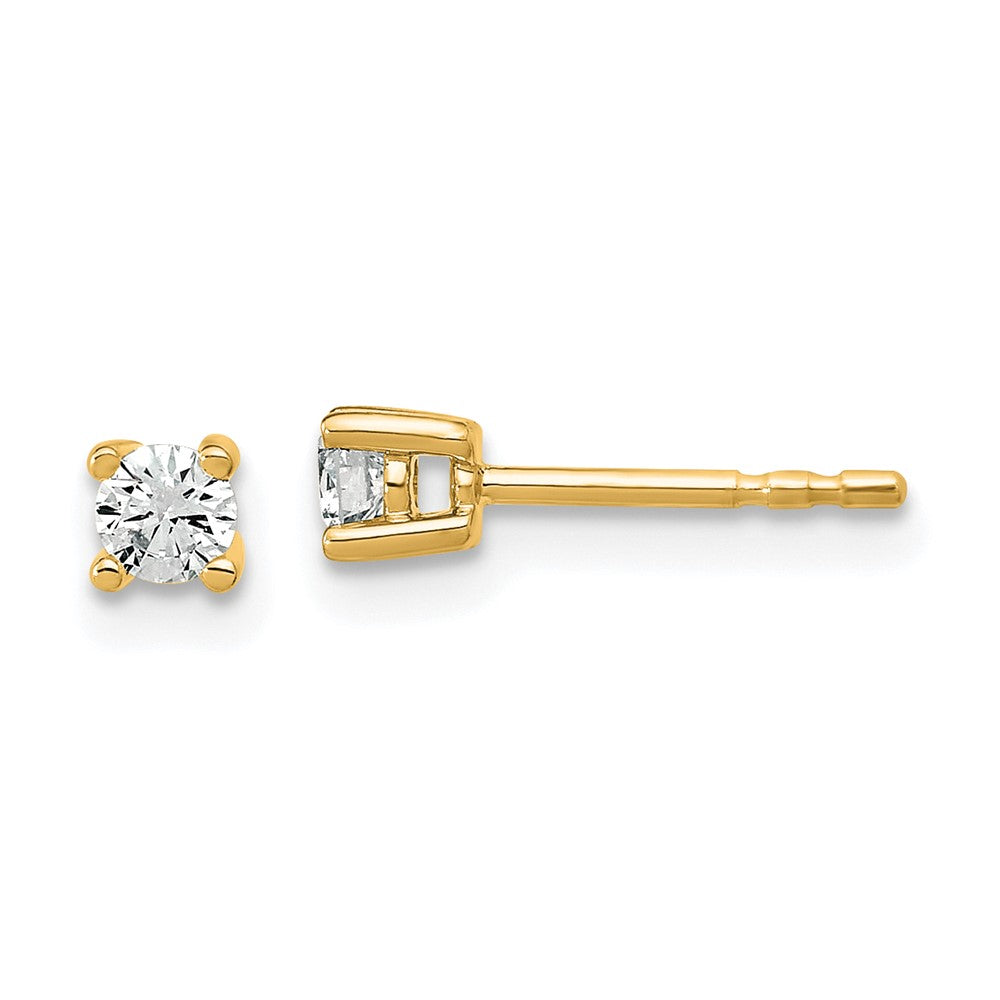 14k 1/5 carat total weight Round Certified VS/SI DEF Lab Grown Diamond 4 Prong Stud Post Earrings