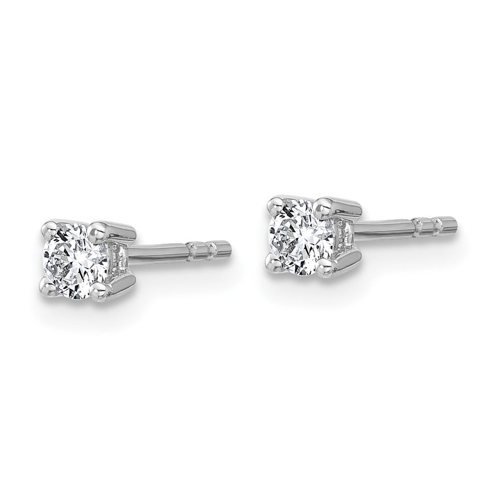 14k White Gold 1/4 carat total weight Round VS/SI DEF Lab Grown Diamond 4 Prong Stud Post Earrings