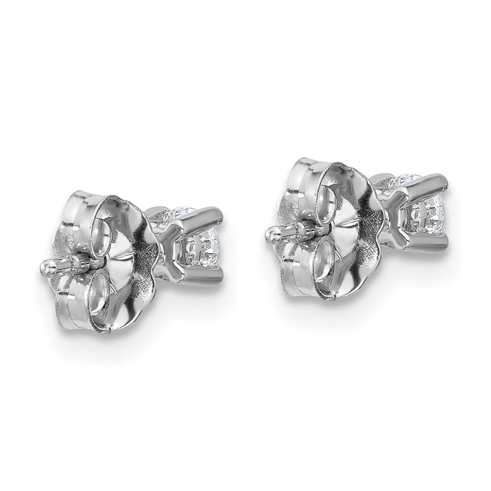 14k White Gold 1/4 carat total weight Round VS/SI DEF Lab Grown Diamond 4 Prong Stud Post Earrings