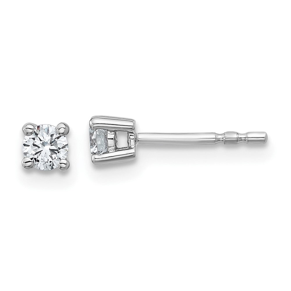 14k White Gold 1/4 carat total weight Round VS/SI DEF Lab Grown Diamond 4 Prong Stud Post Earrings