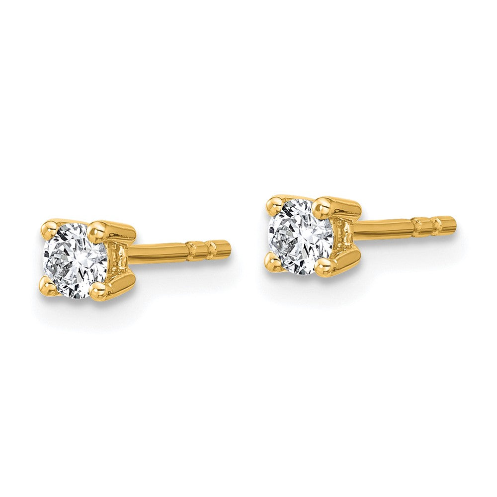 14k 1/4 carat total weight Round VS/SI DEF Lab Grown Diamond 4 Prong Stud Post Earrings