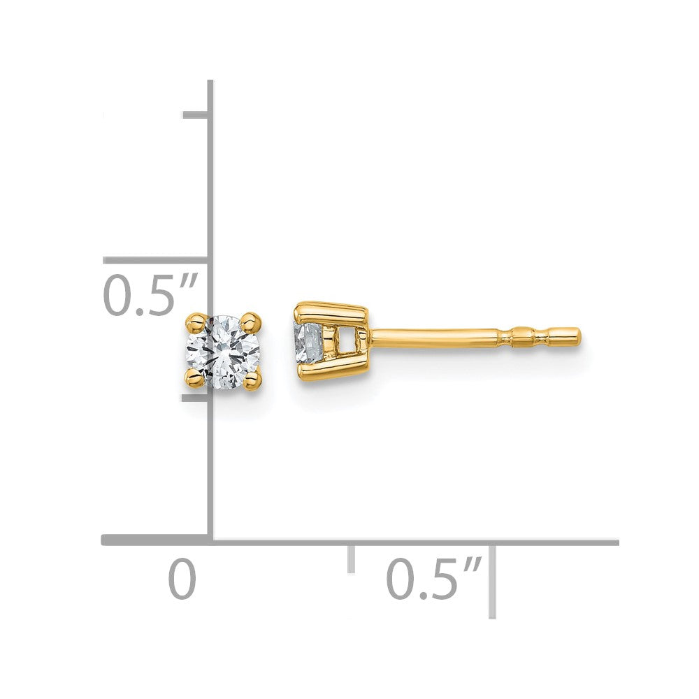 14k 1/4 carat total weight Round VS/SI GH Lab Grown Diamond 4 Prong Stud Post Earrings