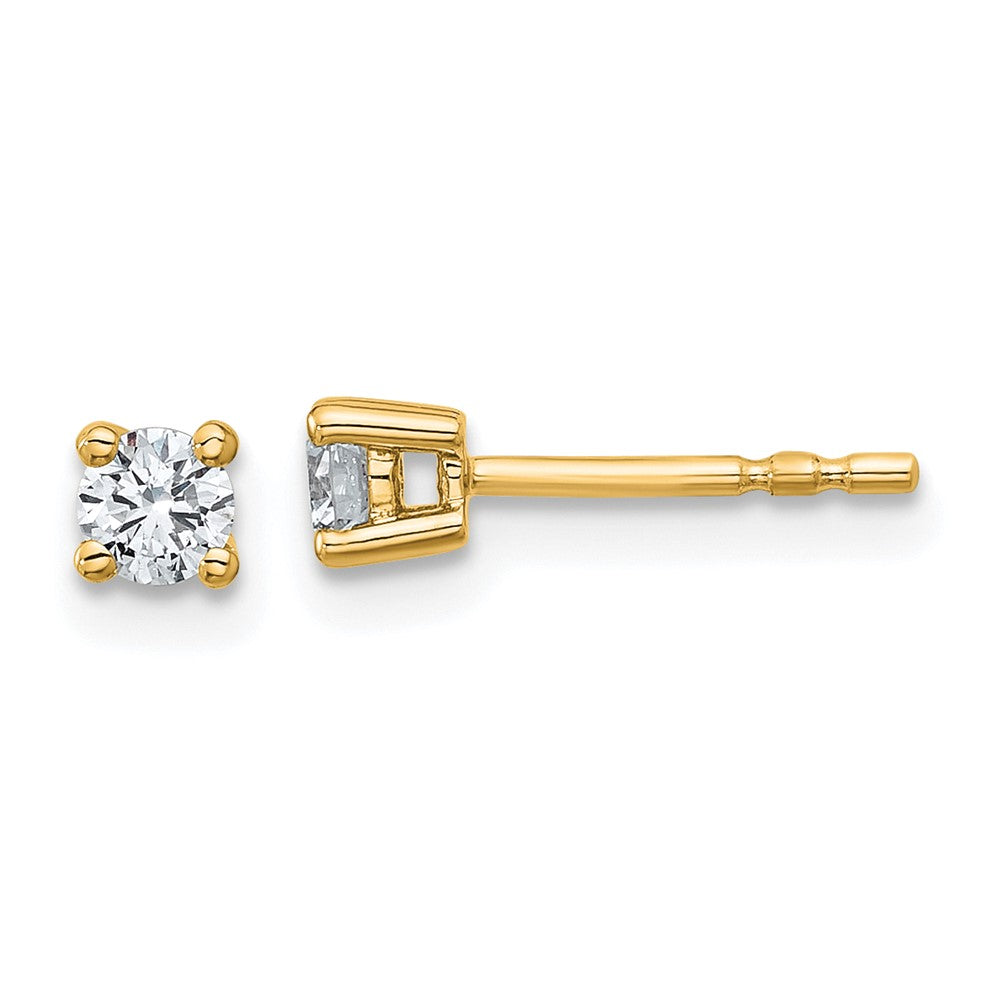 14k 1/4 carat total weight Round Certified VS/SI GH Lab Grown Diamond 4 Prong Stud Post Earrings