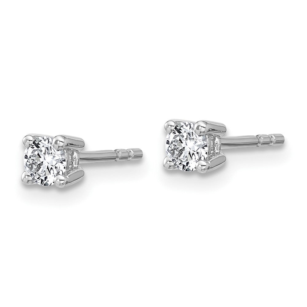 14k White Gold 1/3 carat total weight Round Certified VS/SI DEF Lab Grown Diamond 4 Prong Stud Post Earrings