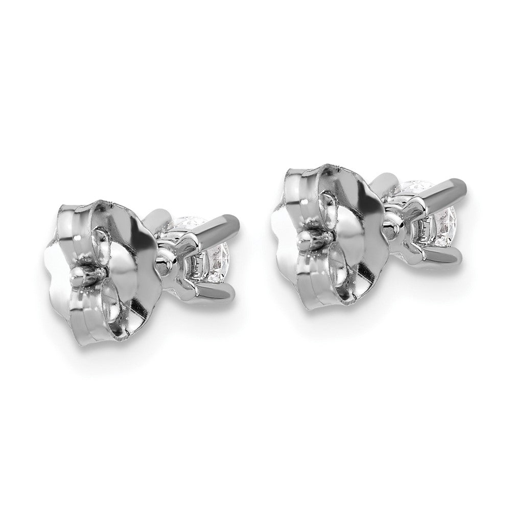 14k White Gold 1/3 carat total weight Round VS/SI GH Lab Grown Diamond 4 Prong Stud Post Earrings