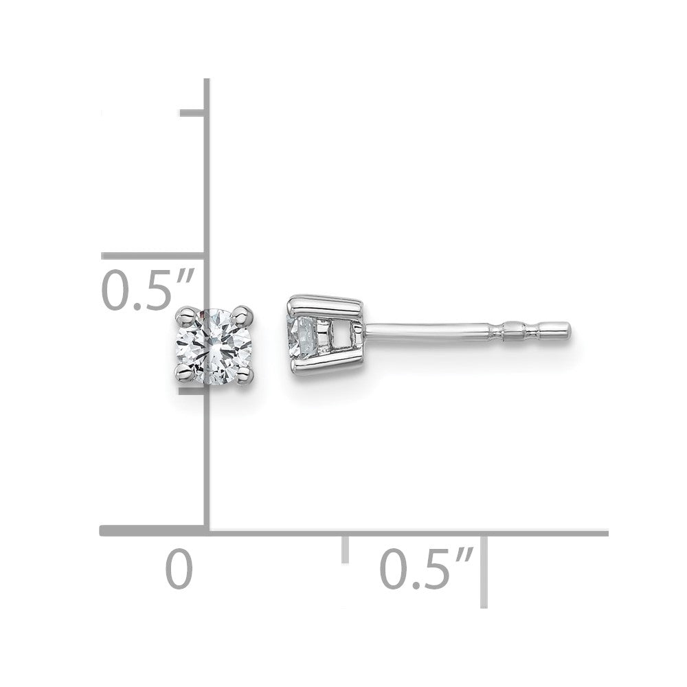 14k White Gold 1/3 carat total weight Round Certified VS/SI DEF Lab Grown Diamond 4 Prong Stud Post Earrings