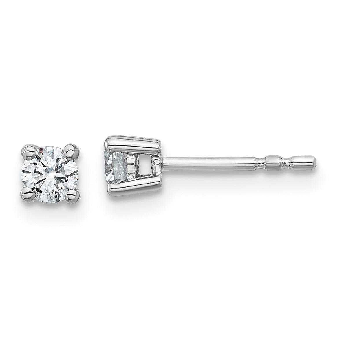 14k White Gold 3/8 carat total weight Round VS/SI DEF Lab Grown Diamond 4 Prong Stud Post Earrings