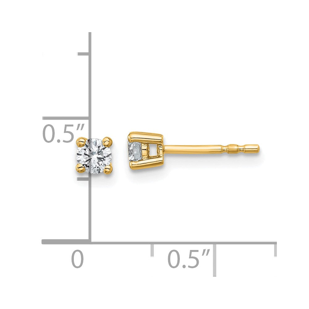 14k 1/3 carat total weight Round Certified VS/SI DEF Lab Grown Diamond 4 Prong Stud Post Earrings