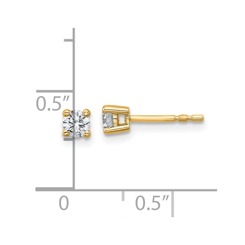 14k 3/8 carat total weight Round VS/SI DEF Lab Grown Diamond 4 Prong Stud Post Earrings